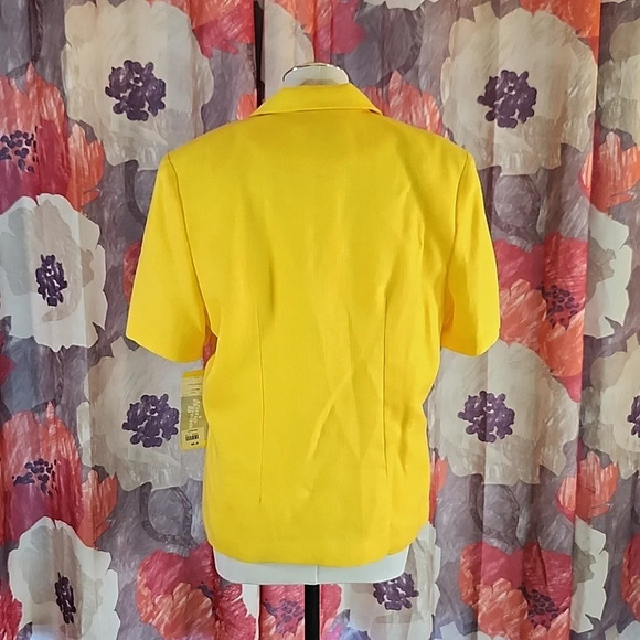 Vintage Katie Brooke Yellow Three Button Jacket Blazer 14 - Picture 6 of 10